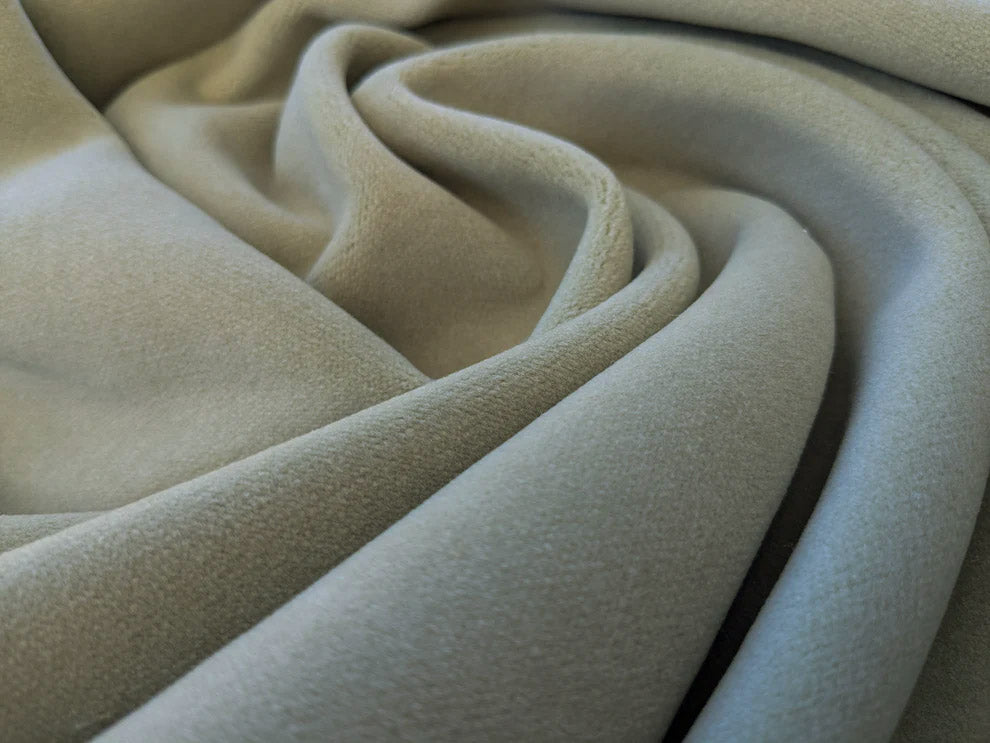 Mongolian steppe Wool Cashmere Blend Gray Palest Green Velvet Solid MSRP USD 824/yard - By The Yard