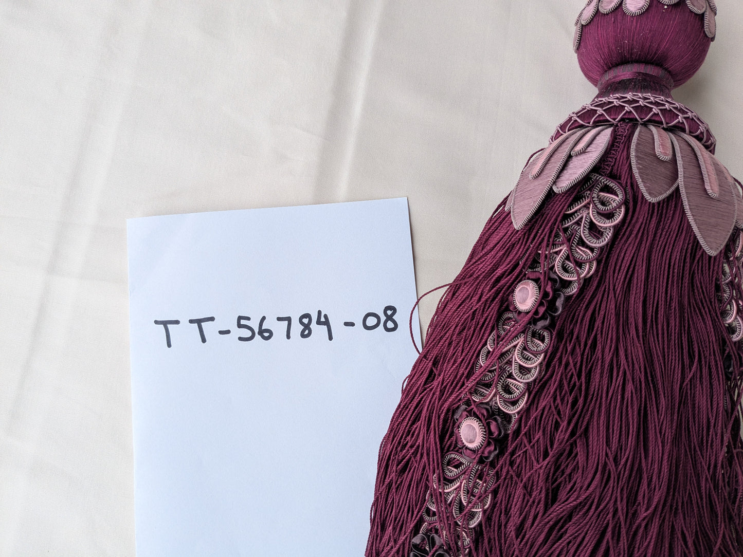 AMETHYSTE Colorway Samuel and Sons Palais Silk Tieback With Jasmines Silk Cotton Wood - MSRP USD 1300 Each - Special Order
