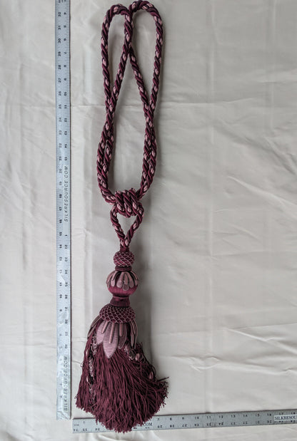 AMETHYSTE Colorway Samuel and Sons Palais Silk Tieback With Jasmines Silk Cotton Wood - MSRP USD 1300 Each - Special Order