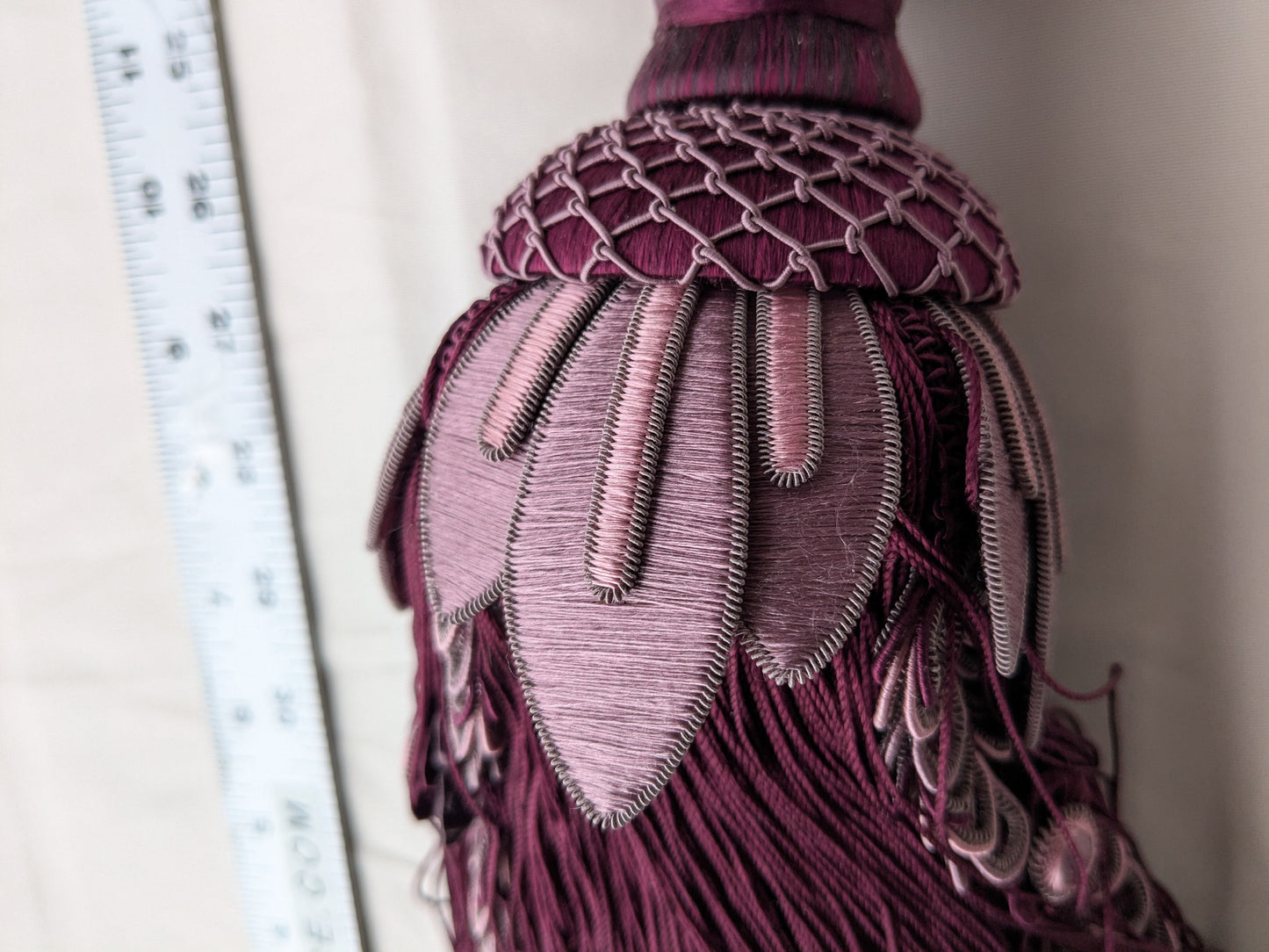 AMETHYSTE Colorway Samuel and Sons Palais Silk Tieback With Jasmines Silk Cotton Wood - MSRP USD 1300 Each - Special Order