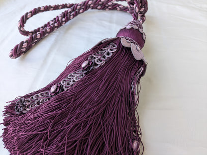 AMETHYSTE Colorway Samuel and Sons Palais Silk Tieback With Jasmines Silk Cotton Wood - MSRP USD 1300 Each - Special Order