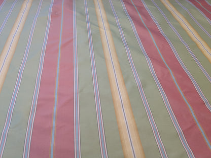 Travers Summer Days Silk Stripe Rainbow Watermelon Red Pink Meadow Green Yellow Gold - By the yard