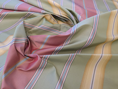 Travers Summer Days Silk Stripe Rainbow Watermelon Red Pink Meadow Green Yellow Gold - By the yard