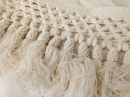 Samuel and Sons Bali Cotton Tassel Skirt Fringe Cream - Special Order
