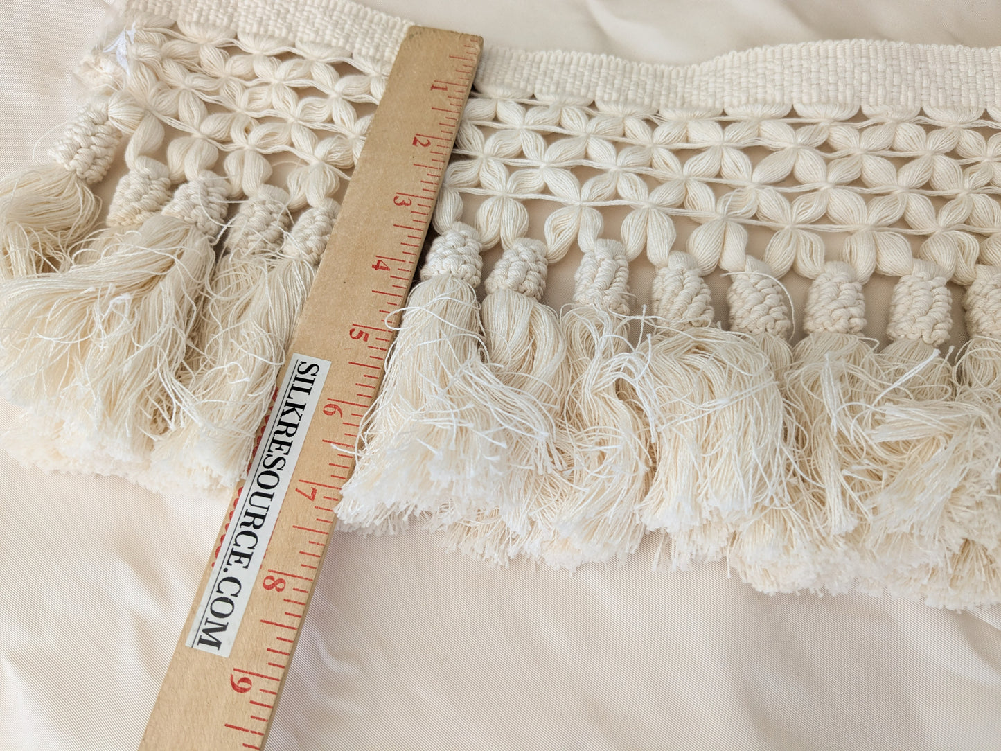 Samuel and Sons Bali Cotton Tassel Skirt Fringe Cream - Special Order
