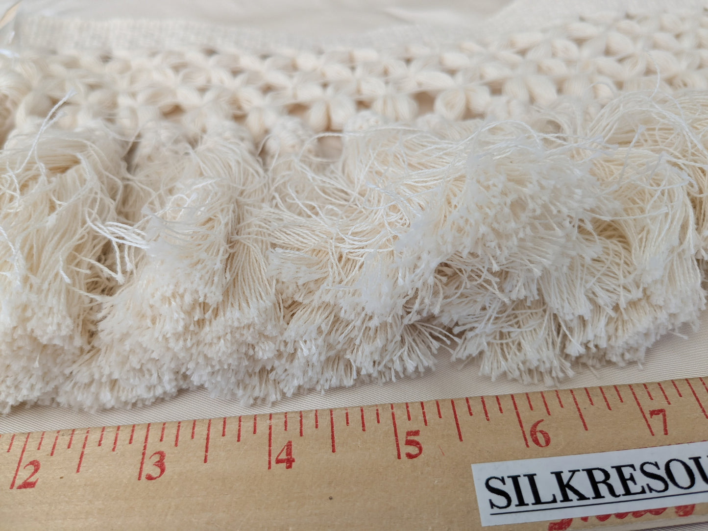 Samuel and Sons Bali Cotton Tassel Skirt Fringe Cream - Special Order
