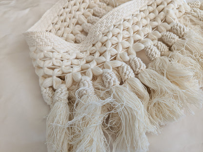 Samuel and Sons Bali Cotton Tassel Skirt Fringe Cream - Special Order