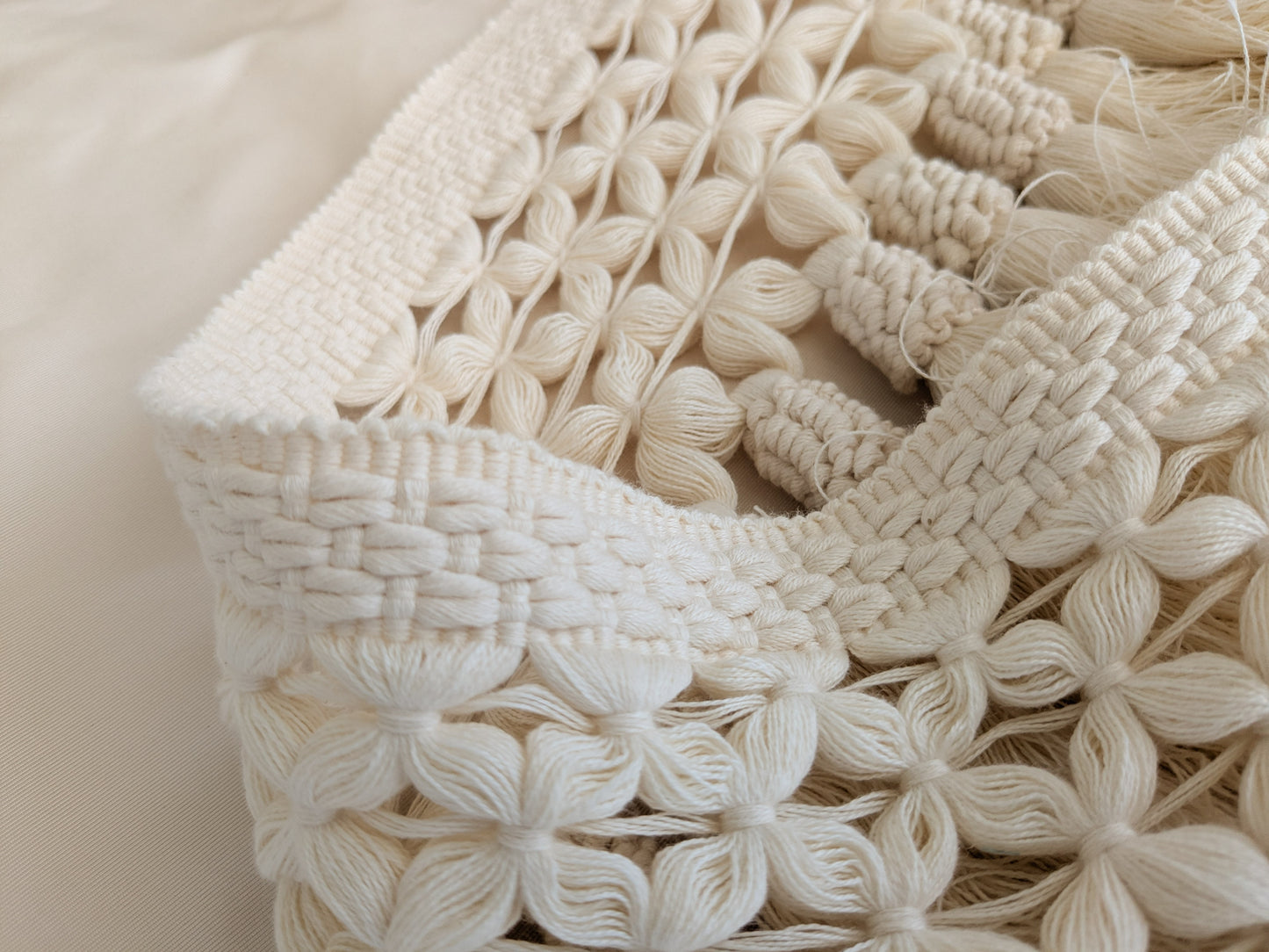 Samuel and Sons Bali Cotton Tassel Skirt Fringe Cream - Special Order