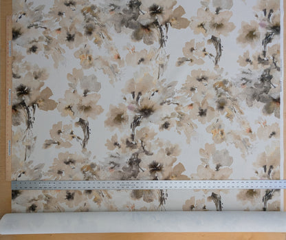 Scalamandre Lynton Almond Brown White 100% Cotton Floral - By the yard