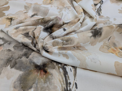 Scalamandre Lynton Almond Brown White 100% Cotton Floral - By the yard