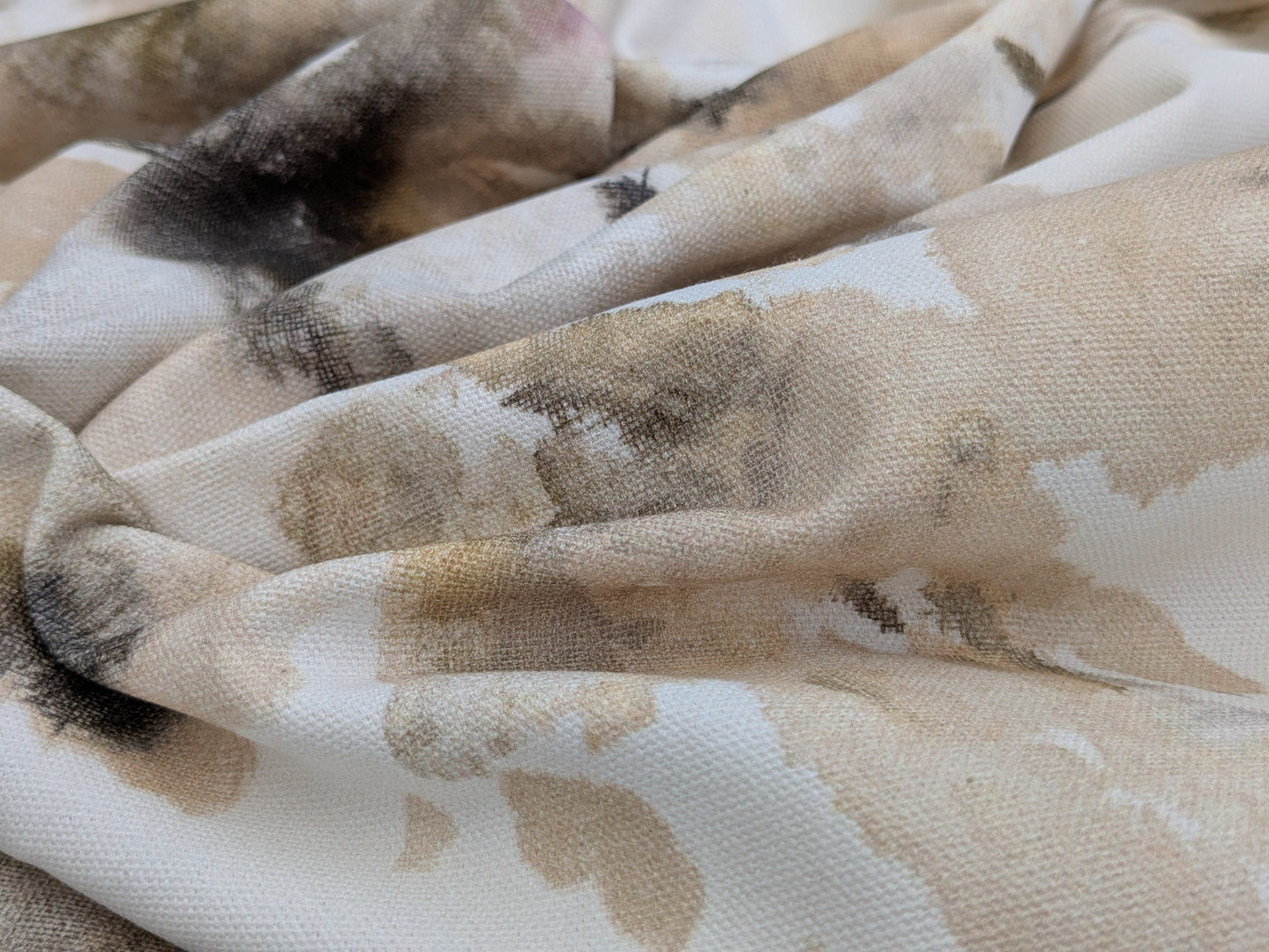 Scalamandre Lynton Almond Brown White 100% Cotton Floral - By the yard