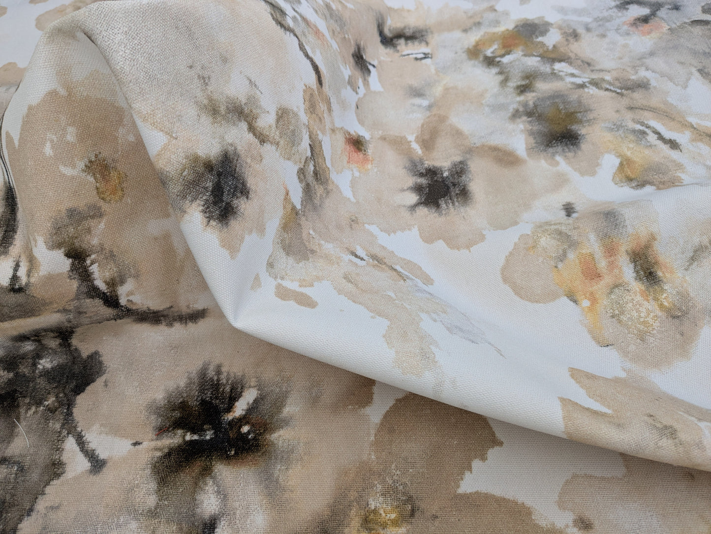 Scalamandre Lynton Almond Brown White 100% Cotton Floral - By the yard