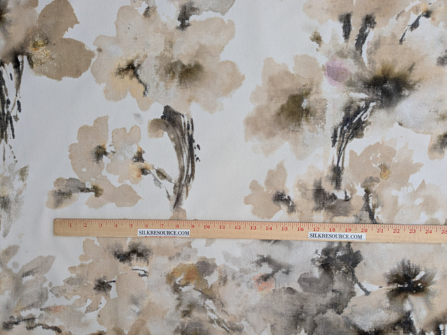 Scalamandre Lynton Almond Brown White 100% Cotton Floral - By the yard