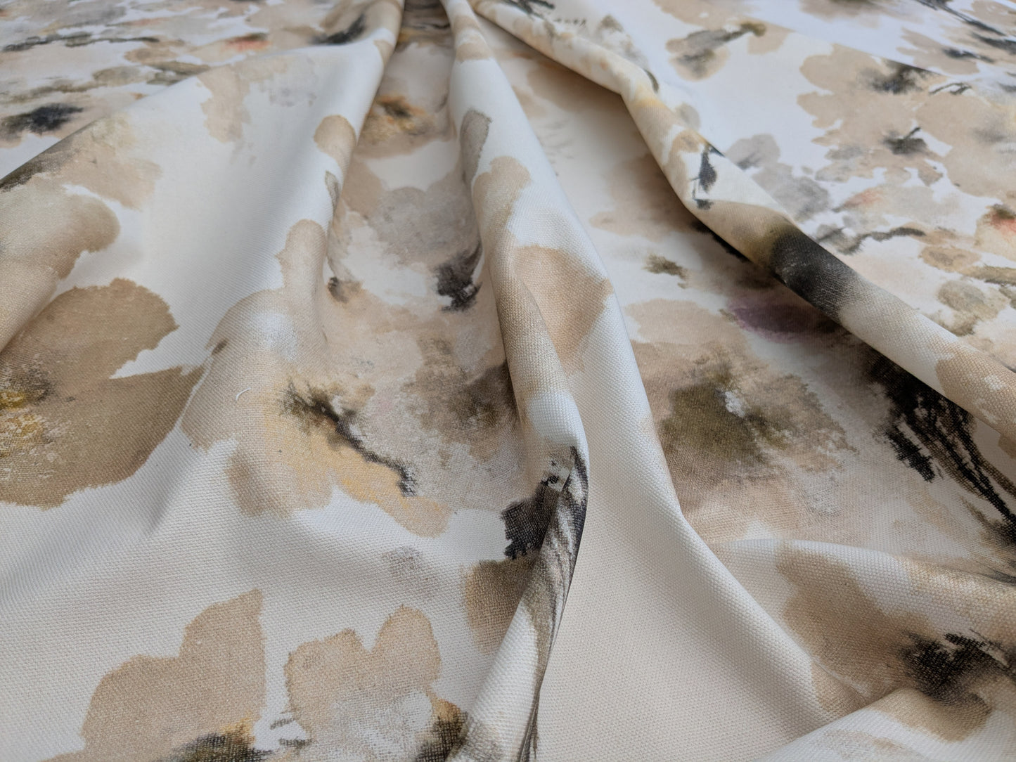 Scalamandre Lynton Almond Brown White 100% Cotton Floral - By the yard