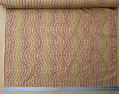 Scalamandre Sensuous Stripe Autumn Multi on Brown Cotton Silk Ombre - By the yard