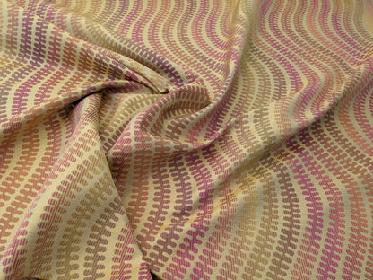 Scalamandre Sensuous Stripe Autumn Multi on Brown Cotton Silk Ombre - By the yard