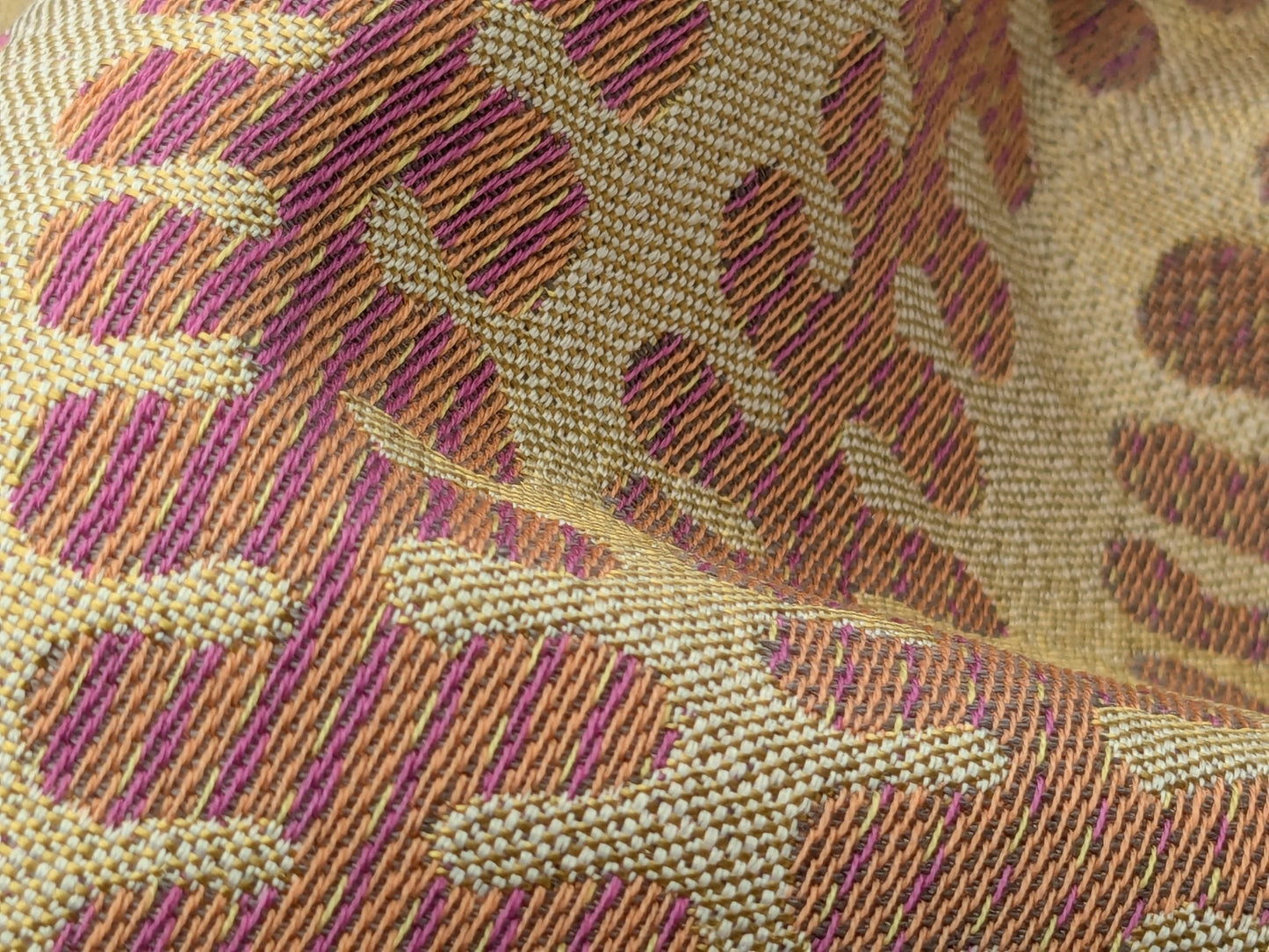 Scalamandre Sensuous Stripe Autumn Multi on Brown Cotton Silk Ombre - By the yard