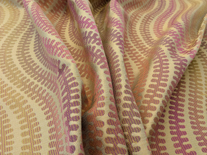 Scalamandre Sensuous Stripe Autumn Multi on Brown Cotton Silk Ombre - By the yard