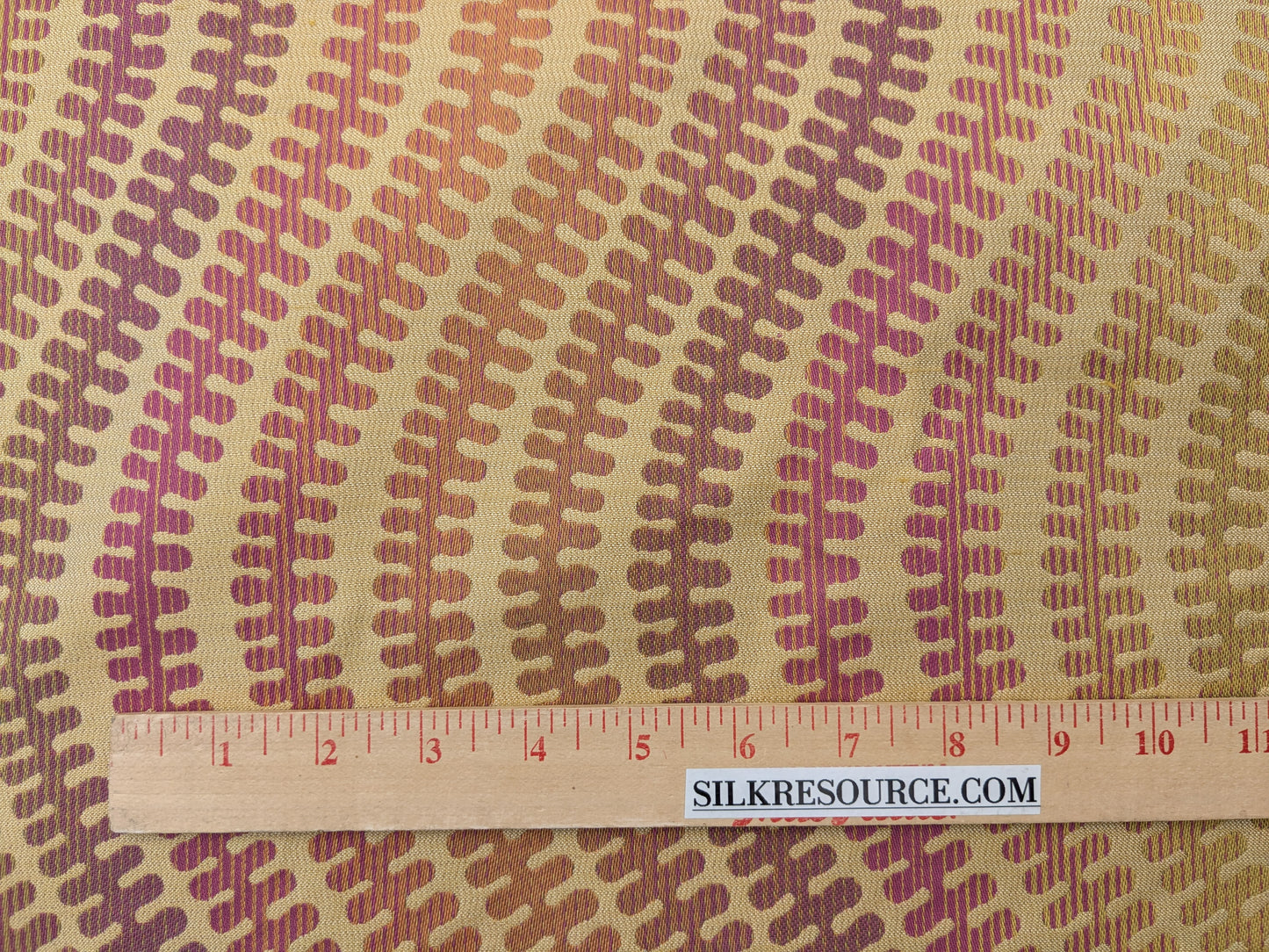 Scalamandre Sensuous Stripe Autumn Multi on Brown Cotton Silk Ombre - By the yard