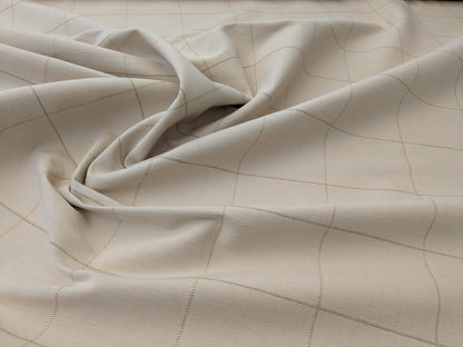 Scalamandre William Check Tan on Beige Cotton Reversible Plaid Check - by the yard