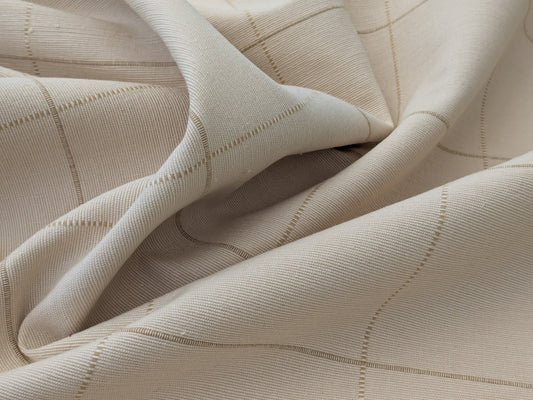 Scalamandre William Check Tan on Beige Cotton Revesible Plaid Check - by the yard