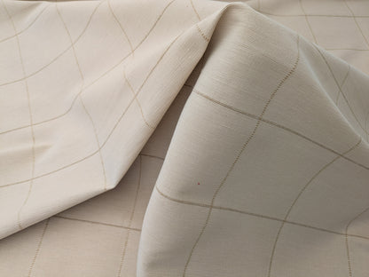 Scalamandre William Check Tan on Beige Cotton Reversible Plaid Check - by the yard