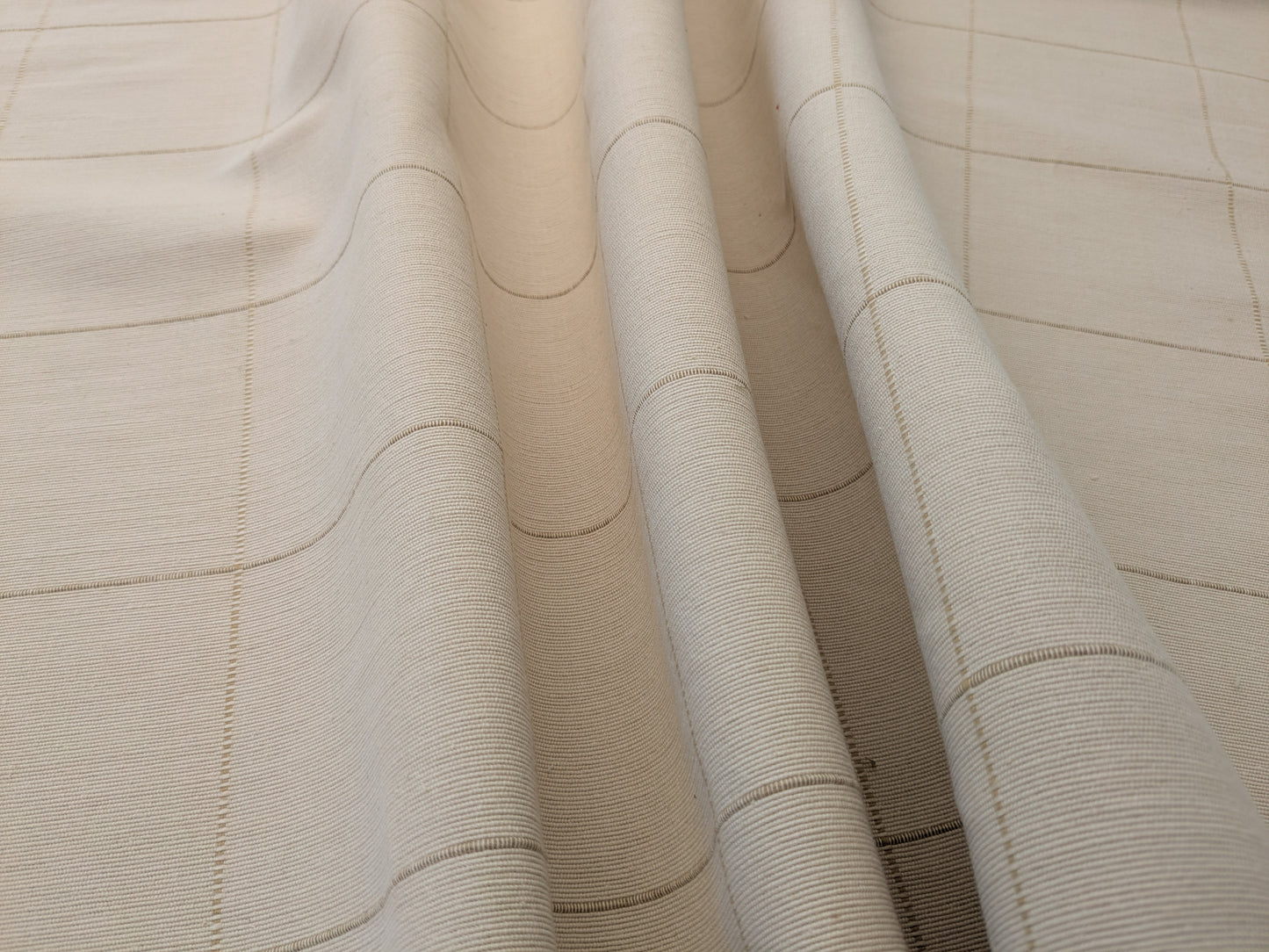 Scalamandre William Check Tan on Beige Cotton Reversible Plaid Check - by the yard