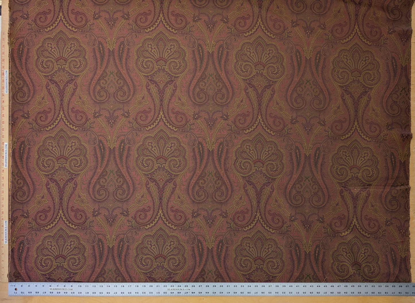 Scalamandre Akebia Rose Paisley Red Renaissance Historical Cotton - By the yard