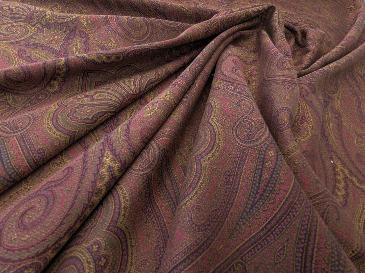 Scalamandre Akebia Rose Paisley Red Renaissance Historical Cotton - By the yard