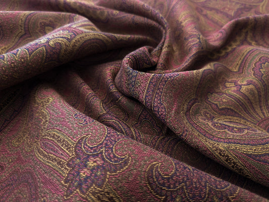 Scalamandre Akebia Rose Paisley Red Renaissance Historical Cotton - By the yard