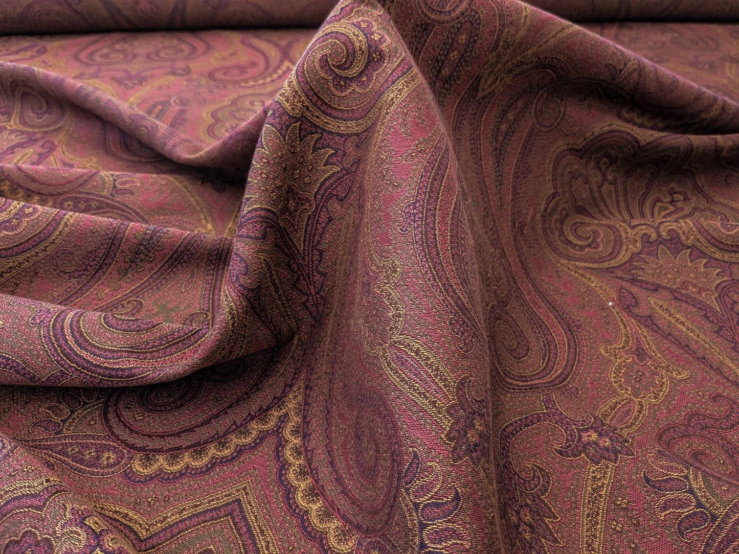 Scalamandre Akebia Rose Paisley Red Renaissance Historical Cotton - By the yard