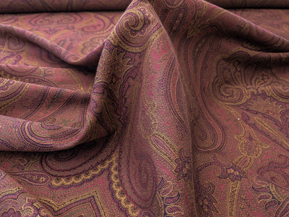Scalamandre Akebia Rose Paisley Red Renaissance Historical Cotton - By the yard