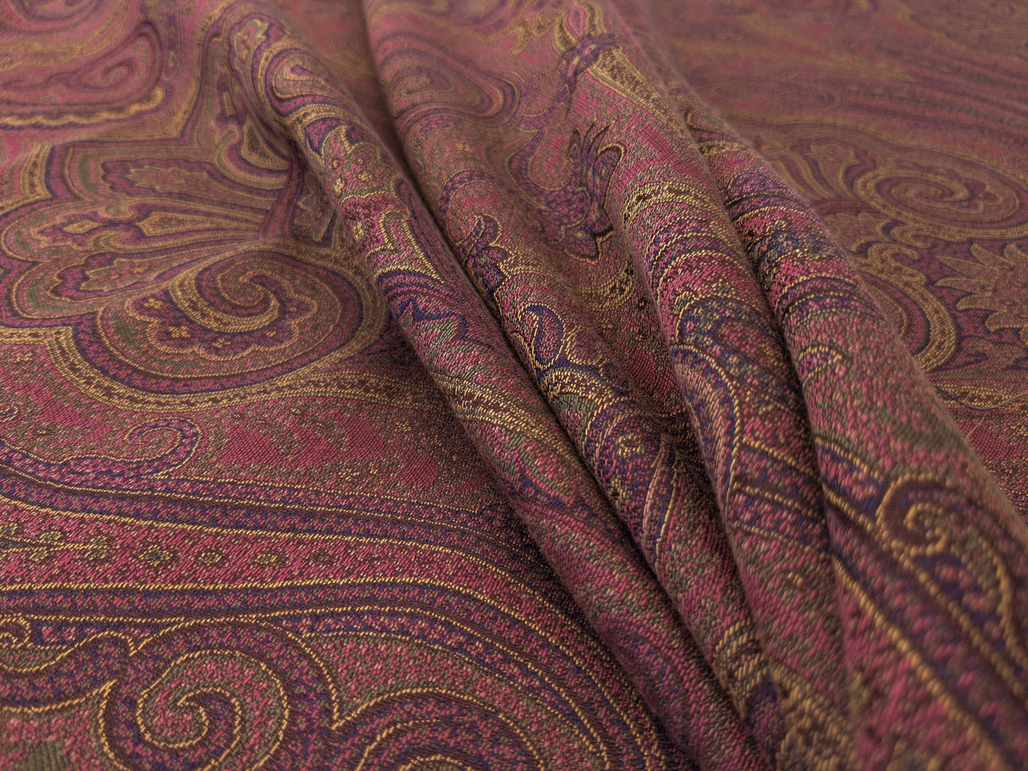 Scalamandre Akebia Rose Paisley Red Renaissance Historical Cotton - By the yard
