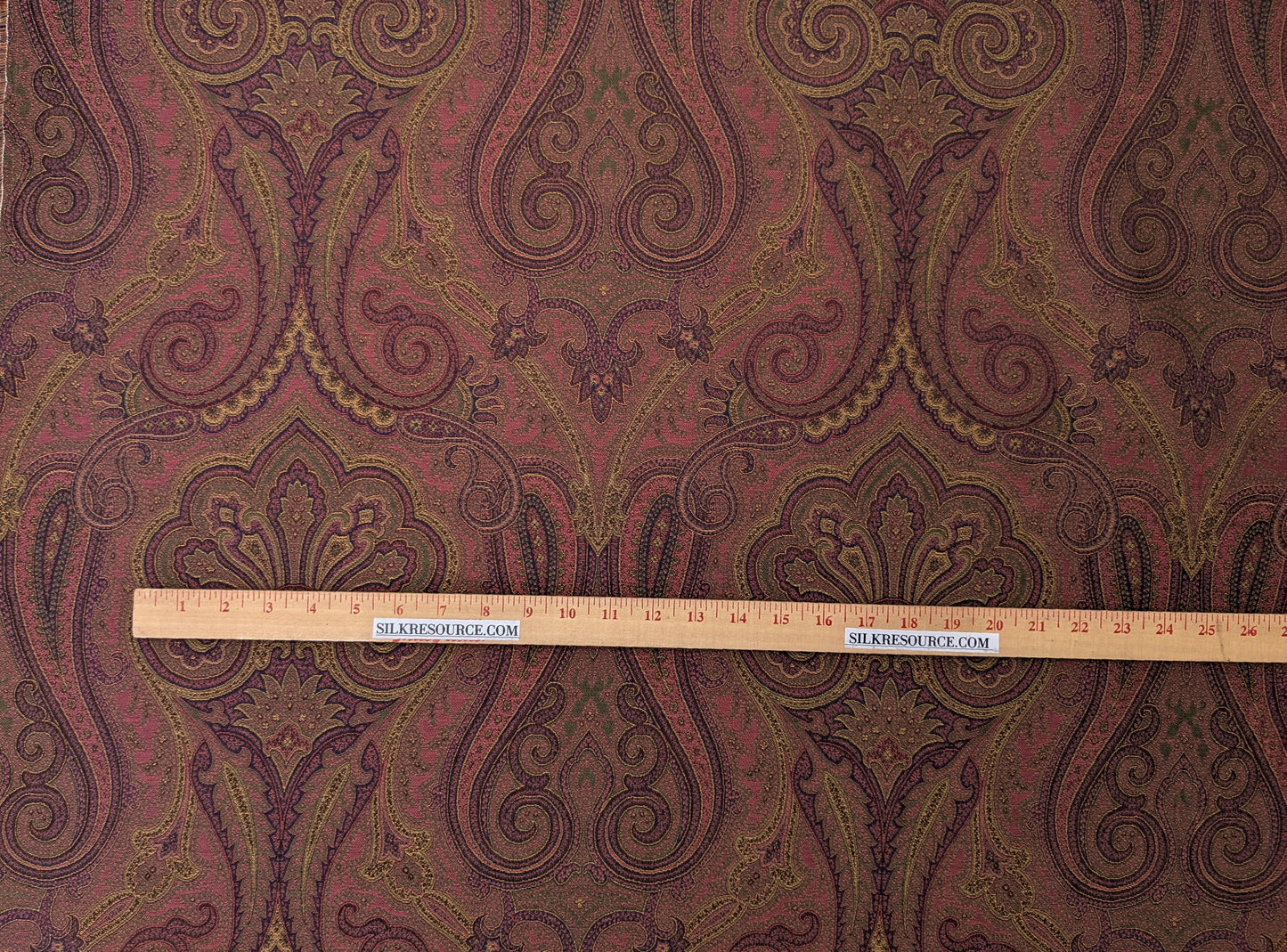 Scalamandre Akebia Rose Paisley Red Renaissance Historical Cotton - By the yard