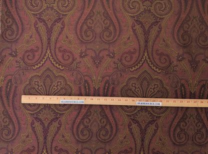 Scalamandre Akebia Rose Paisley Red Renaissance Historical Cotton - By the yard