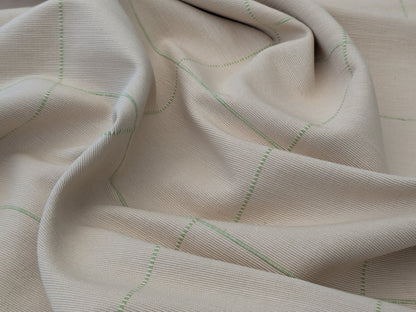 Scalamandre William Check Green on Beige Cotton Reversible Plaid Check - by the yard