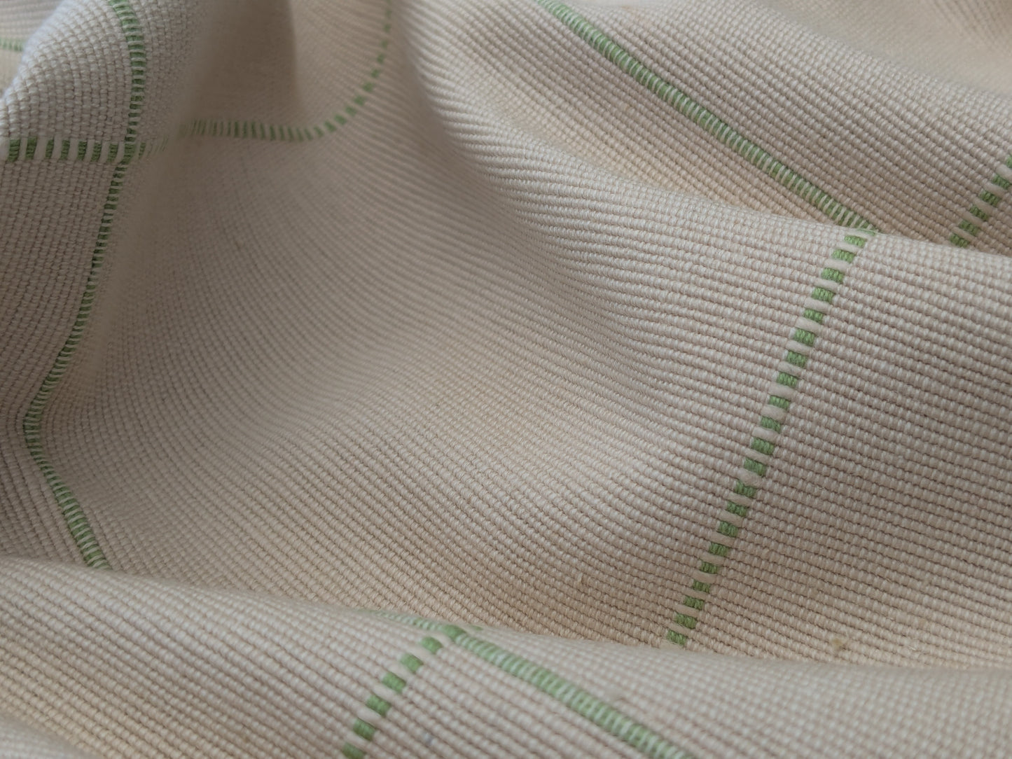 Scalamandre William Check Green on Beige Cotton Reversible Plaid Check - by the yard