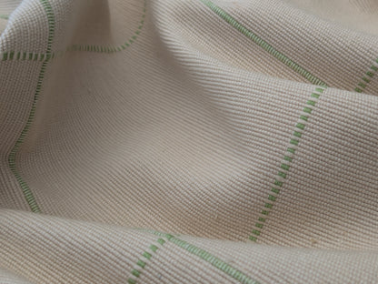 Scalamandre William Check Green on Beige Cotton Reversible Plaid Check - by the yard