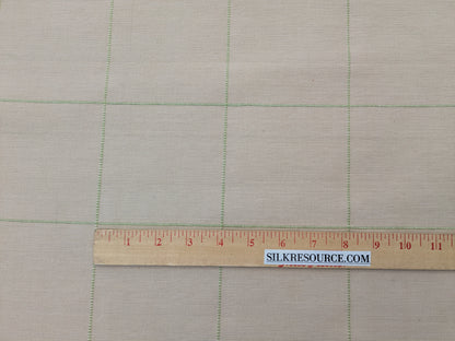 Scalamandre William Check Green on Beige Cotton Reversible Plaid Check - by the yard