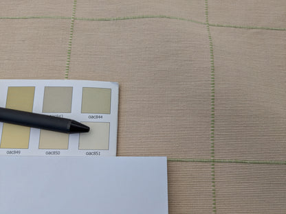 Scalamandre William Check Green on Beige Cotton Reversible Plaid Check - by the yard