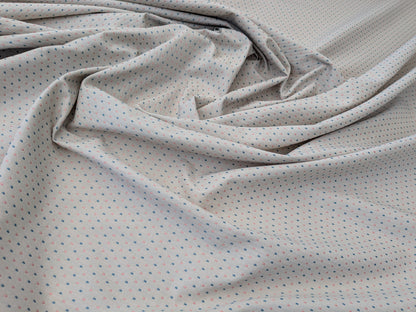 Scalamandre Francesco Beige Dots Circle Small Scale Green Blue - By the yard
