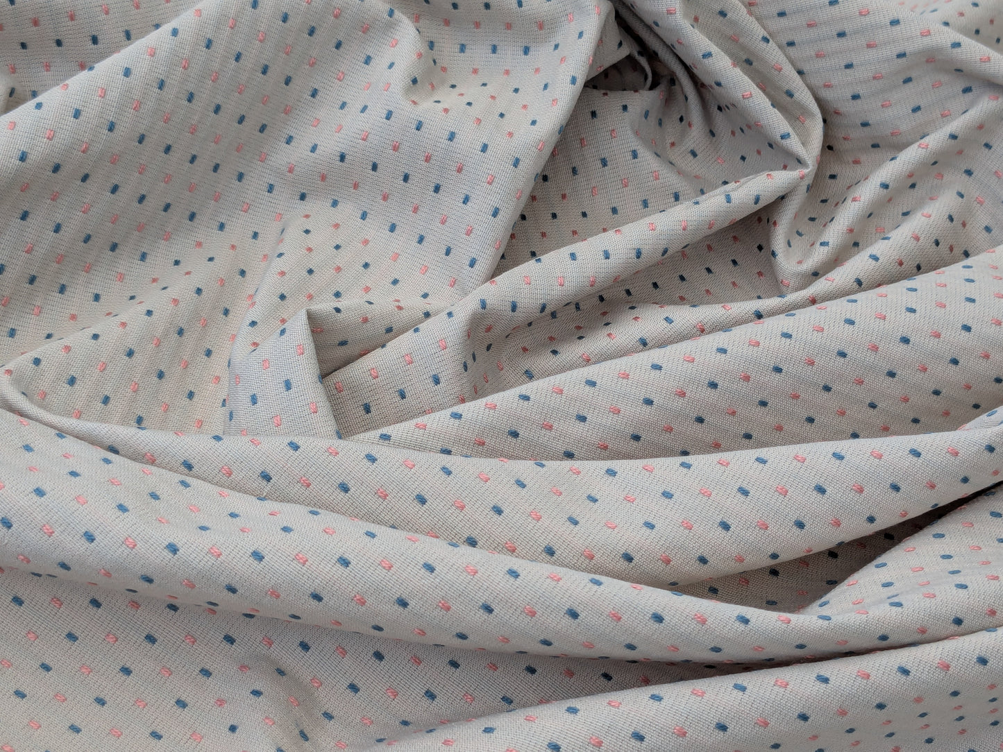 Scalamandre Francesco Beige Dots Circle Small Scale Green Blue - By the yard