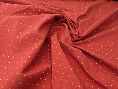 Scalamandre Casino Coral White Yellow on Red 100% Cotton Circle Small Scale - By the yard
