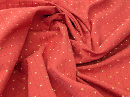 Scalamandre Casino Coral White Yellow on Red 100% Cotton Circle Small Scale - By the yard