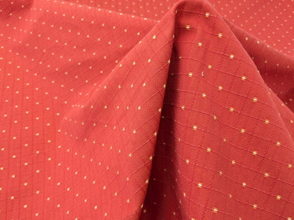 Scalamandre Casino Coral White Yellow on Red 100% Cotton Circle Small Scale - By the yard