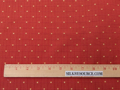 Scalamandre Casino Coral White Yellow on Red 100% Cotton Circle Small Scale - By the yard