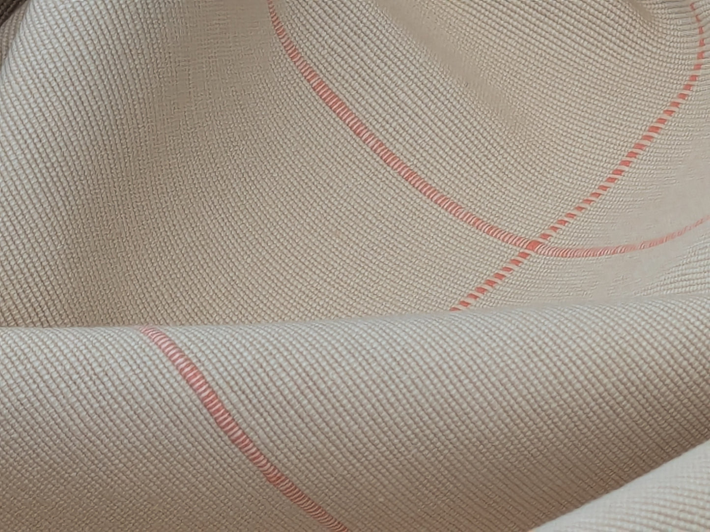 Scalamandre William Check Coral on Beige Red Cotton Reversible Plaid Check - by the yard