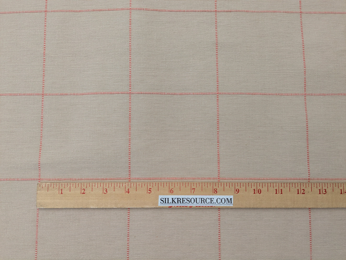 Scalamandre William Check Coral on Beige Red Cotton Reversible Plaid Check - by the yard