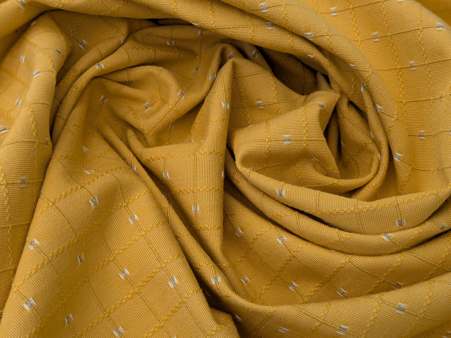 Scalamandre Casino Maize Grey on  Yellow 100% Cotton Circle Small Scale - By the yard