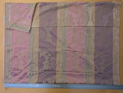 56 EV56 - 2.2 yards - Scalamandre Lelievre Paris Lancelot Azalee Purple Pink Blue Beige Cotton Viscose Damask Floral Renaissance